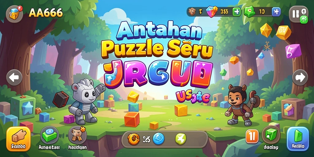 Screenshot gameplay AA666 menunjukkan tantangan Puzzle yang menarik.