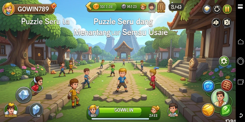 Screenshot GOWIN789 menampilkan gameplay puzzle yang mendebarkan.