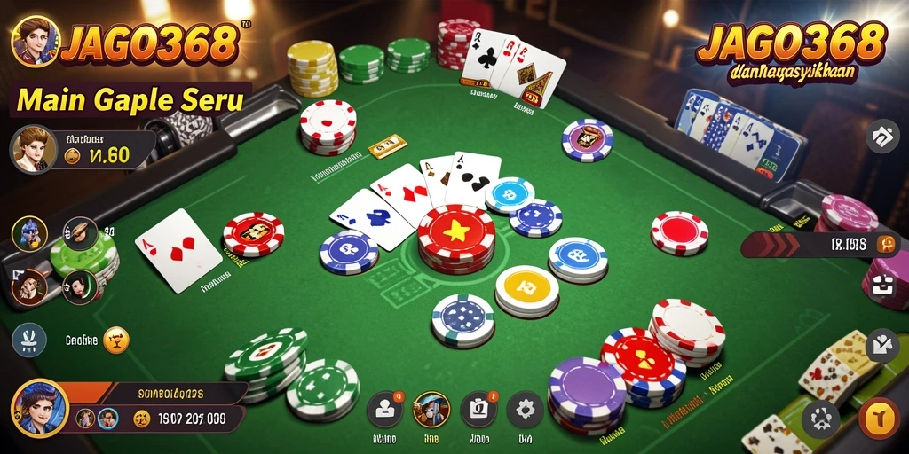 Tampilan gameplay seru JAGO368 saat bermain Gaple online.